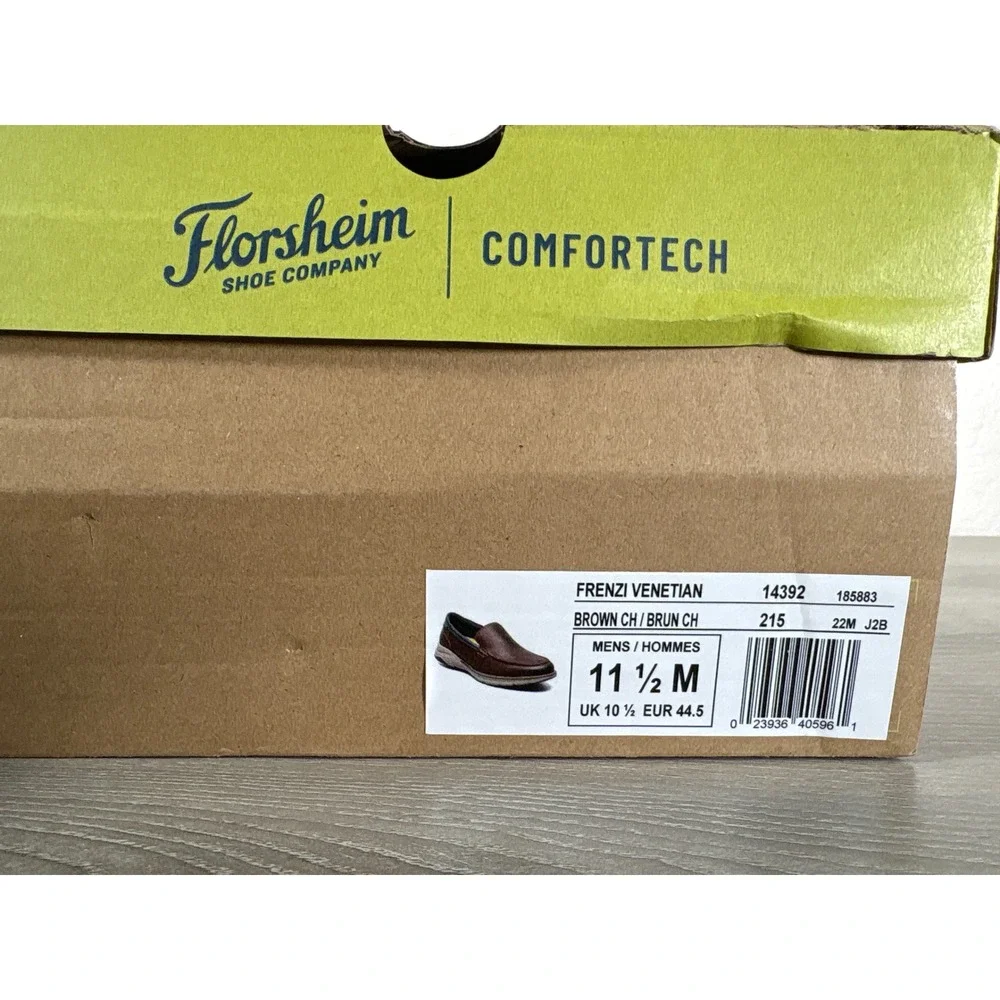 Florsheim Frenzi Venetian Brown Leather Men's Shoes Size‎ 11.5 EU 44.5- NIB